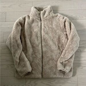 Fluffy Yarn Fleece Full-Zip Jacke | Natural